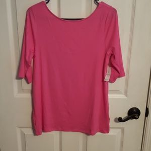 Women's mid sleeve pink tee